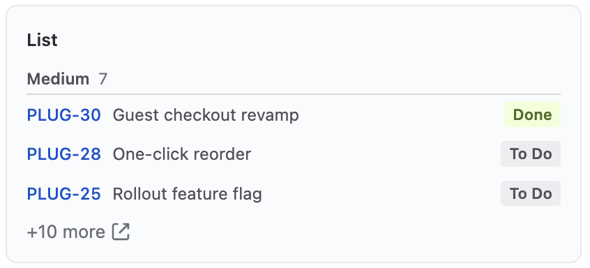 The List widget in the sidebar